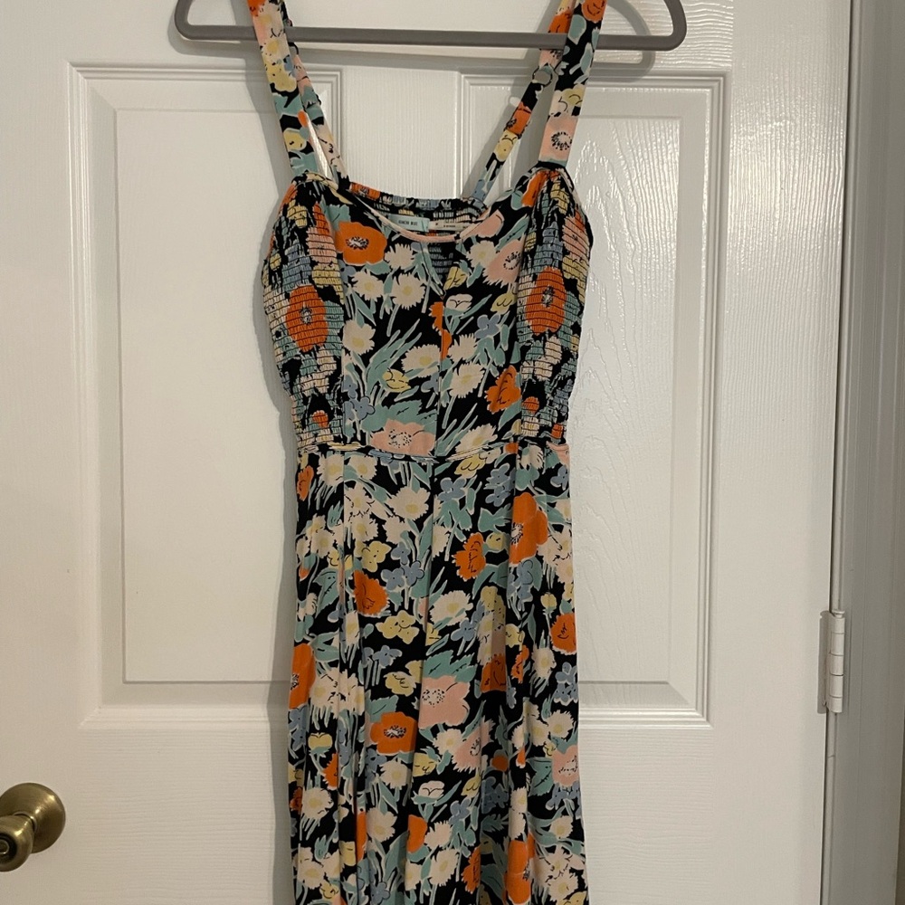 Kimchi Blue Floral Dress in Orange and Black
